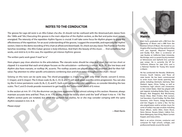 Lago del oeste - Jazz Ensemble Conductor Score & Parts (Digital Download)