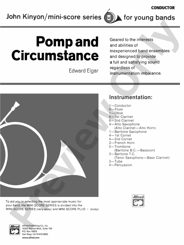 Pomp and Circumstance - Concert Band Conductor Score & Parts (Digital Download)
