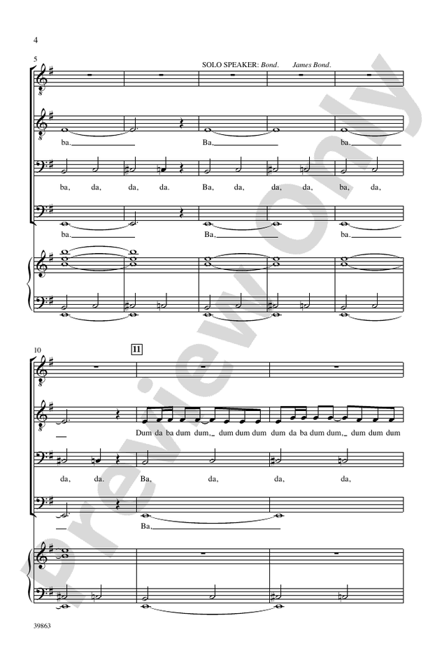 James Bond Theme – TTBB Choral Octavo (Digital Download)