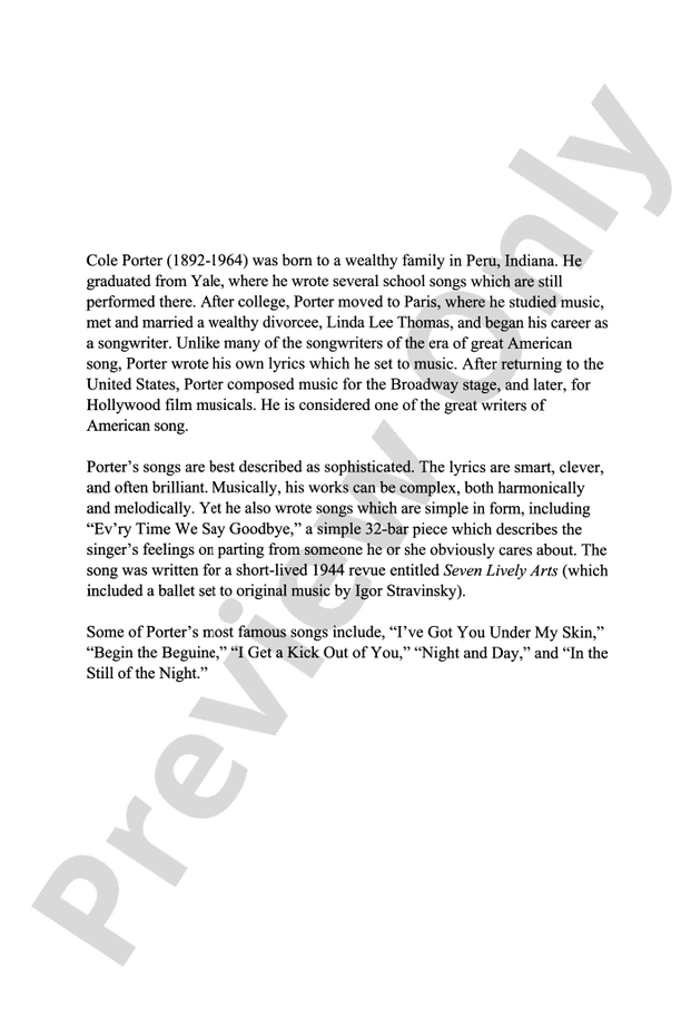 Ev'ry Time We Say Goodbye – SATB Choral Octavo (Digital Download)