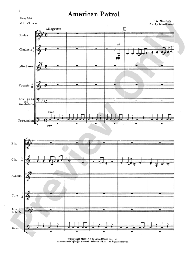 American Patrol - Concert Band Conductor Score & Parts (Digital Download)