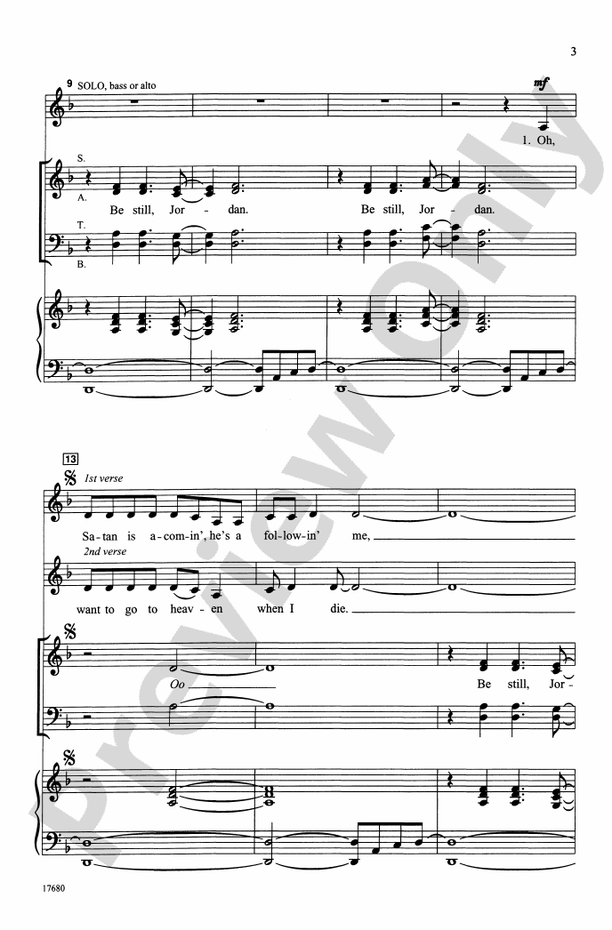 Be Still, Jordan – SATB Choral Octavo (Digital Download)