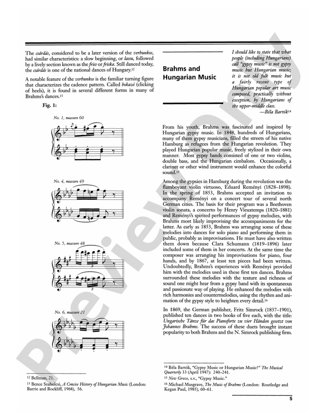 Brahms - Hungarian Dances, Volume 1 - 1 Piano, 4 Hands (Digital Download)