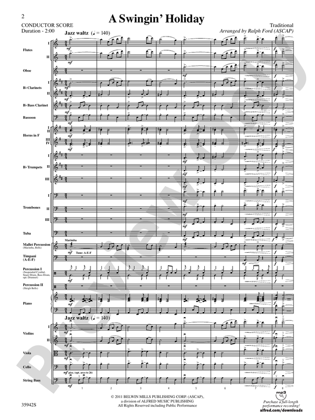 A Swingin' Holiday – Ful Orchestra Conductor Score & Parts (Digital Download)