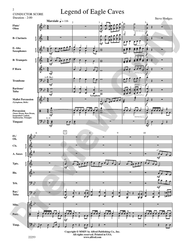Legend of Eagle Caves - Concert Band Conductor Score & Parts (Digital Download)