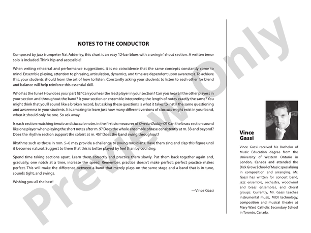 One for Daddy-O - Jazz Ensemble Conductor Score & Parts (Digital Download)