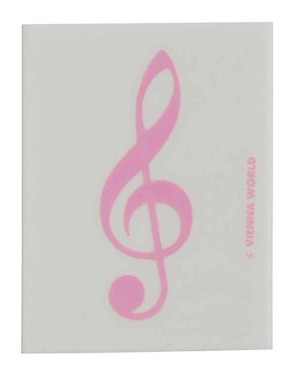 Eraser White with Pink Treble Clef