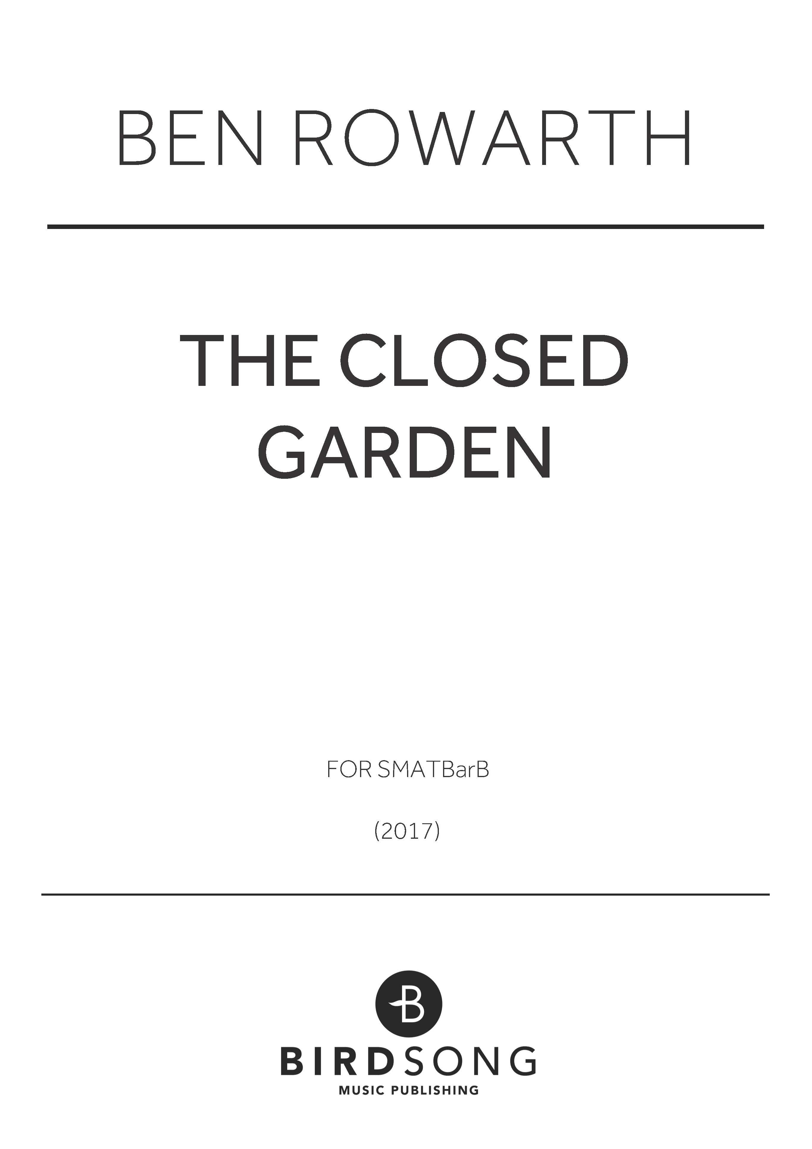 The Closed Garden - SATB Choir (Digital Download)