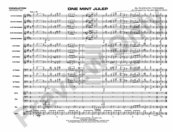 One Mint Julep (Grade 4.5) - Jazz Ensemble Conductor Score & Parts (Digital Download)