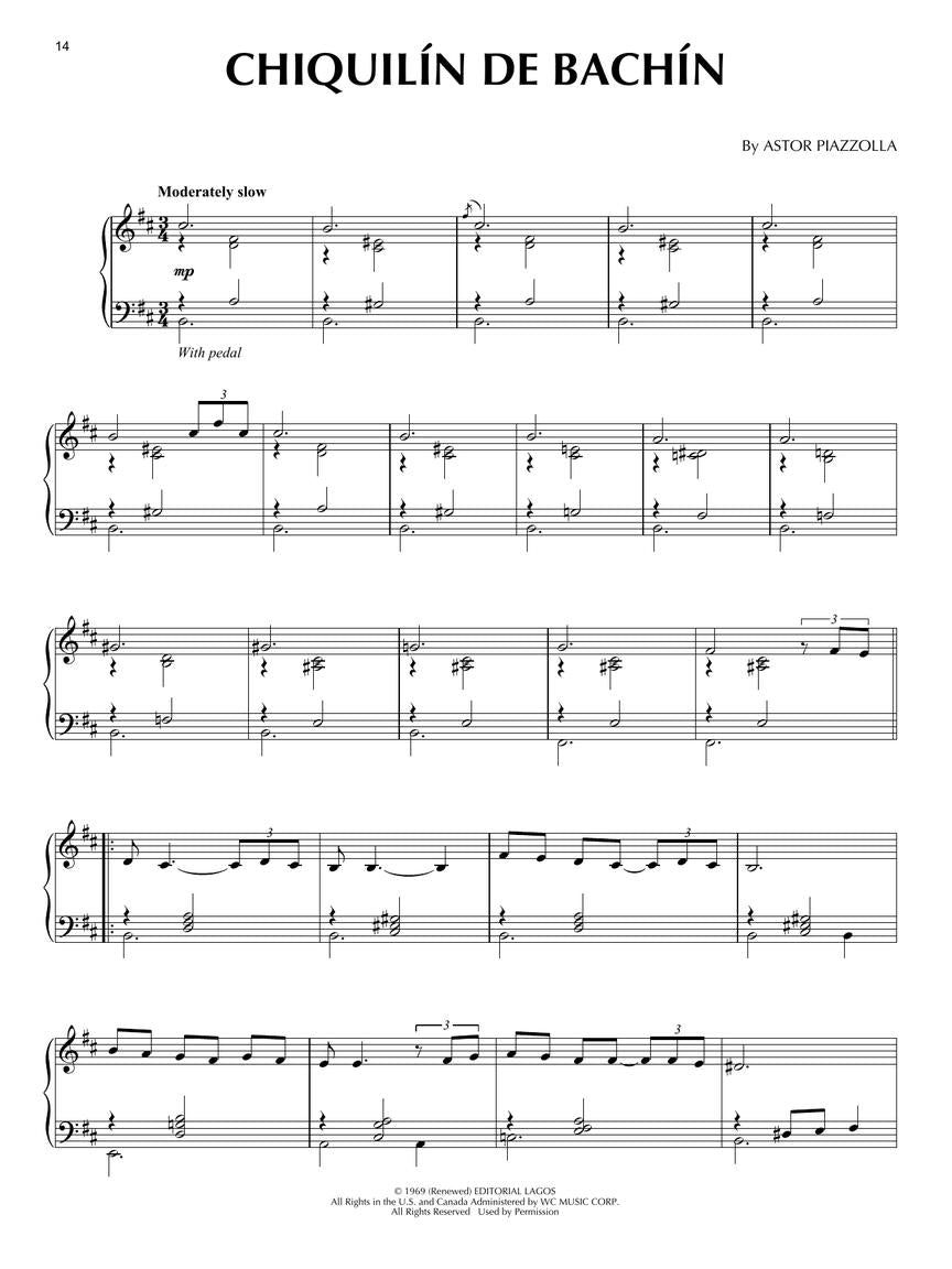 Piazzolla - Piano Collection - Piano Solo Hal Leonard 285510