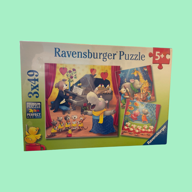 Ravensburger 'The Animal Concerts' 3 x 49 Piece Music Themed Childrens Puzzles
