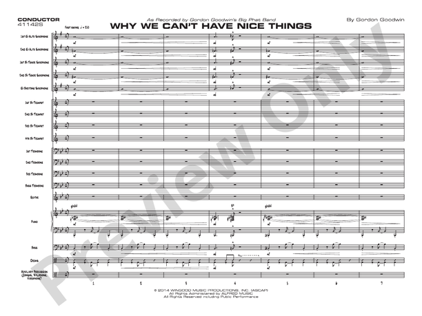 Why We Can't Have Nice Things (Gordon Goodwin Series) - Jazz Ensemble Conductor Score & Parts (Digital Download)