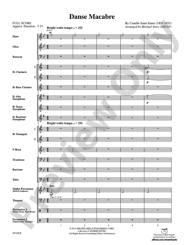Danse Macabre - Concert Band Conductor Score & Parts (Digital Download)