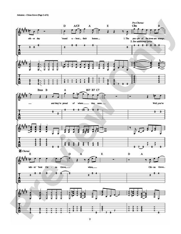 China Grove - Easy Guitar (Digital Download)