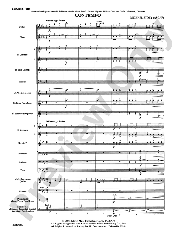 Contempo - Concert Band Conductor Score & Parts (Digital Download)