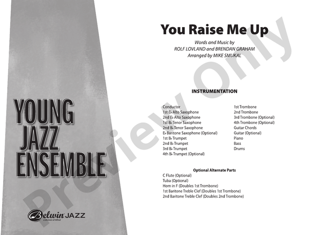 You Raise Me Up - Jazz Ensemble Conductor Score & Parts (Digital Download)