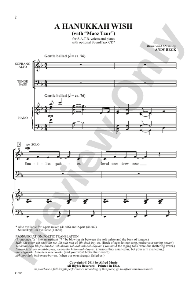 A Hanukkah Wish - SATB Choral Octavo (Digital Download)