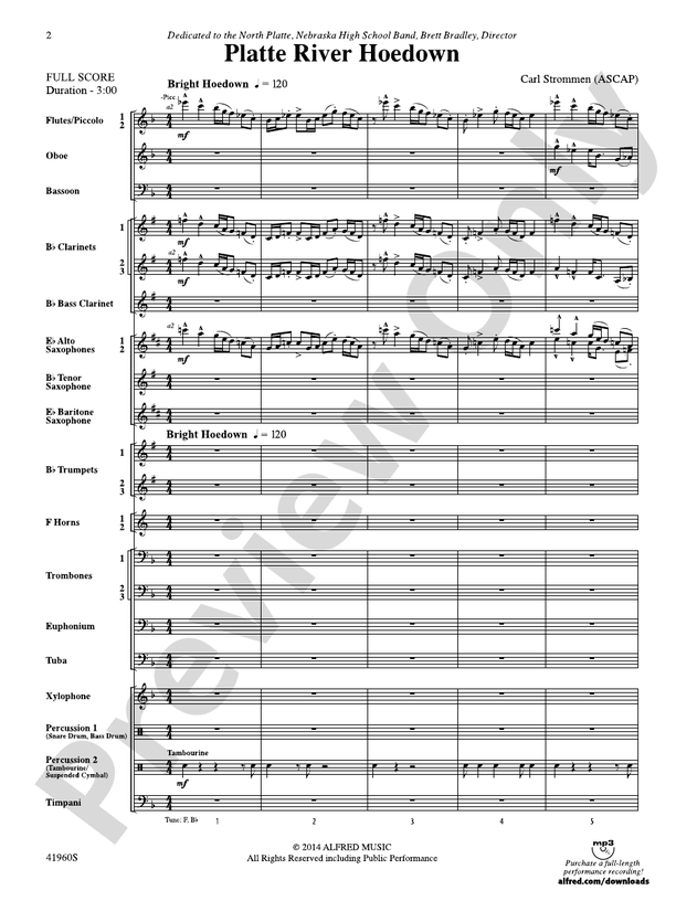 Platte River Hoedown - Concert Band Conductor Score & Parts (Digital Download)