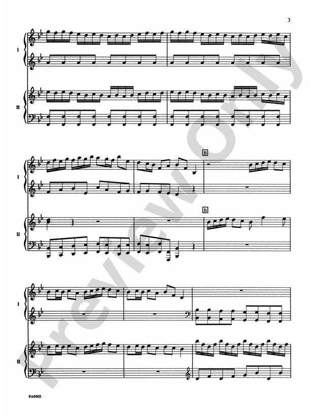 Mozart - Piano Concerto No. 15 in B flat Major, K. 450 - 2 Piano, 4 Hands - TWO Copies required - (Digital Download)