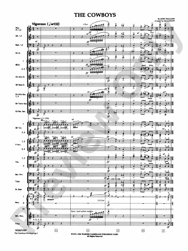 The Cowboys (Grade 4) - Concert Band Conductor Score & Parts (Digital Download)