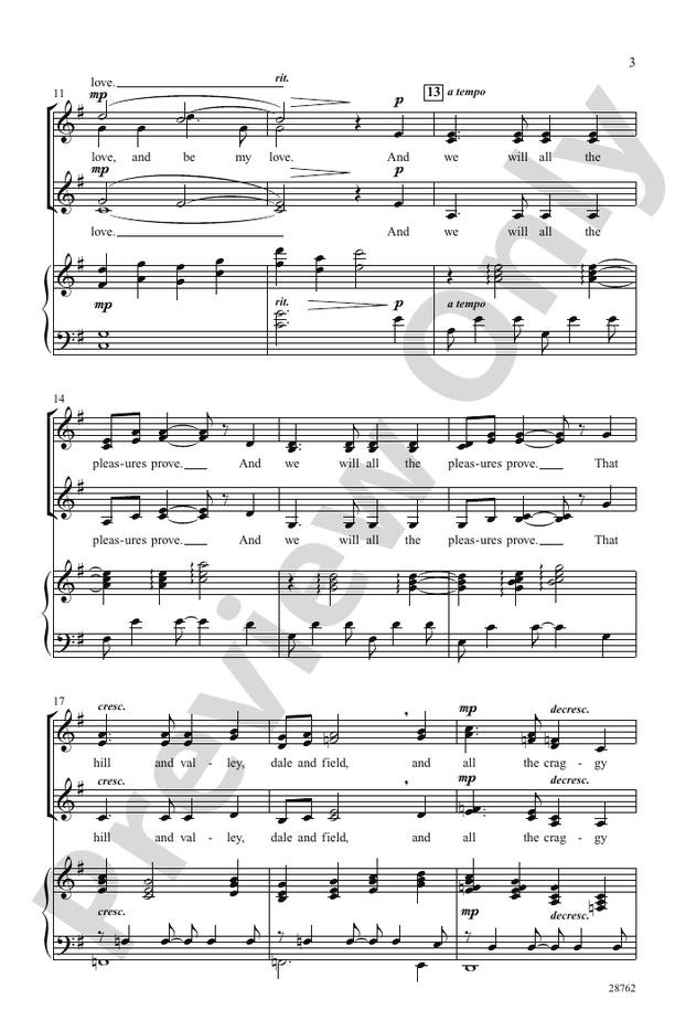 Come Live with Me and Be My Love – SSAA Choral Octavo (Digital Download)