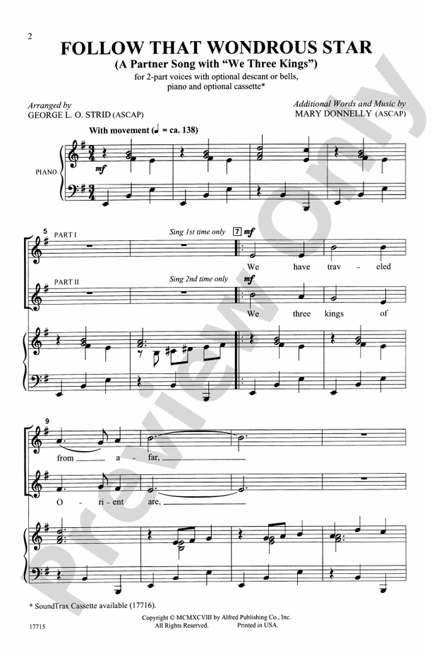Follow That Wondrous Star – 2-Part Choral Octavo (Digital Download)