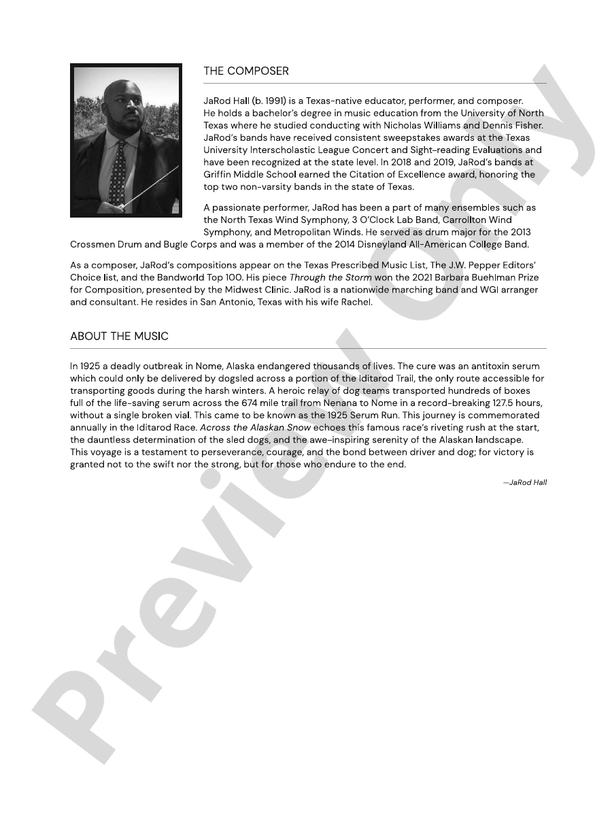 Across the Alaskan Snow – Concert Band Conductor Score & Parts (Digital Download)