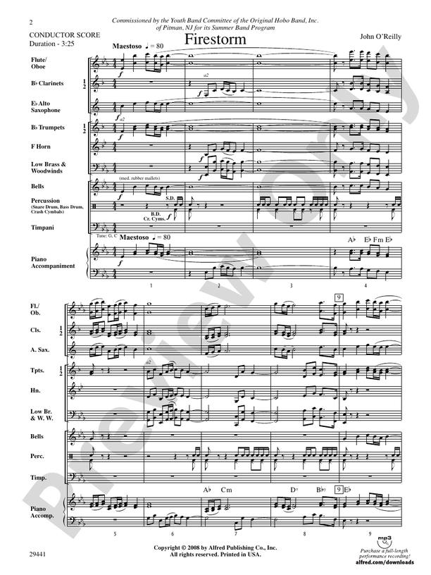 Firestorm - Concert Band Conductor Score & Parts (Digital Download)