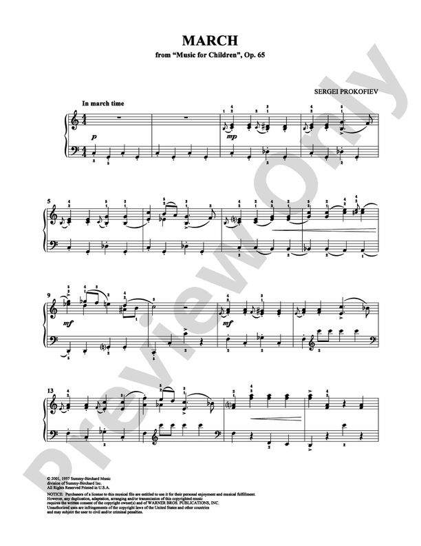 Prokofiev - March - Piano (Digital Download)