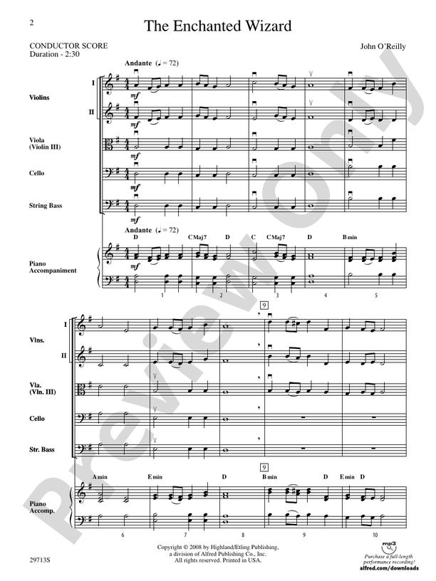 The Enchanted Wizard – String Orchestra Conductor Score & Parts (Digital Download)