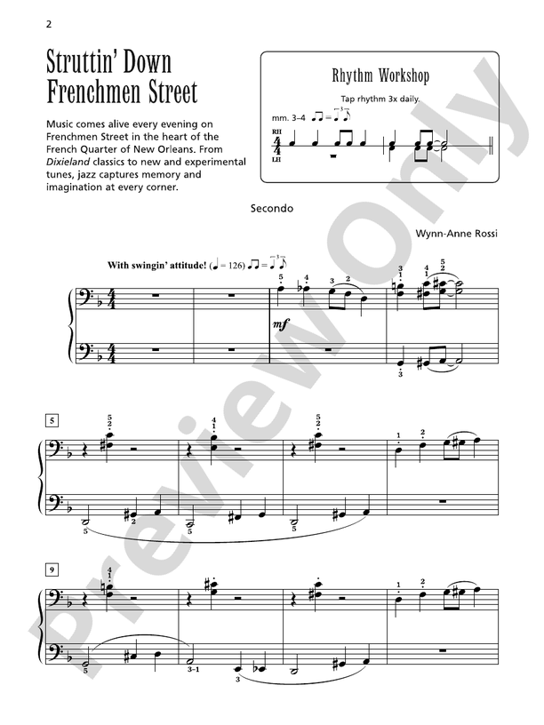 Struttin' Down Frenchmen Street - 1 Piano, 4 Hands (Digital Download)