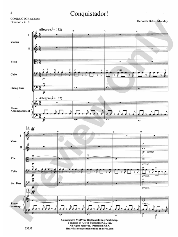 Conquistador! – String Orchestra Conductor Score & Parts (Digital Download)