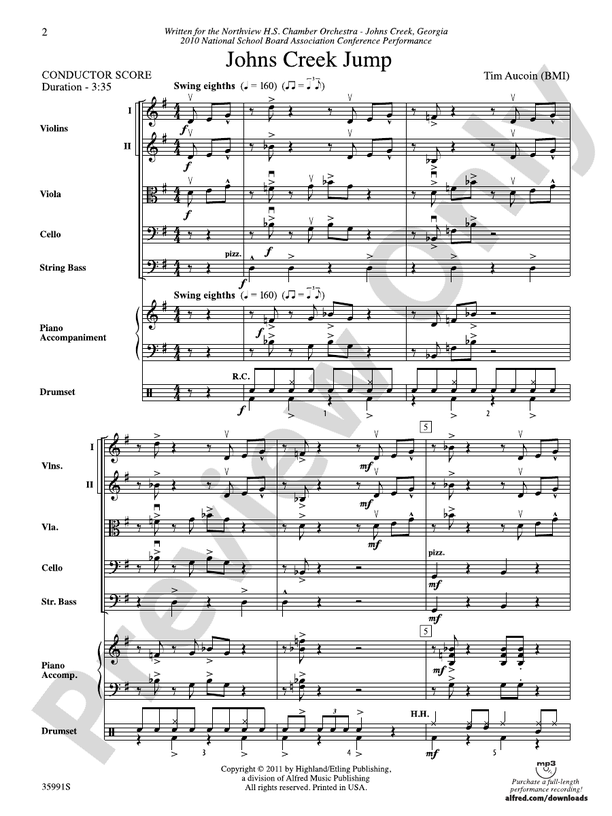 Johns Creek Jump – String Orchestra Conductor Score & Parts (Digital Download)