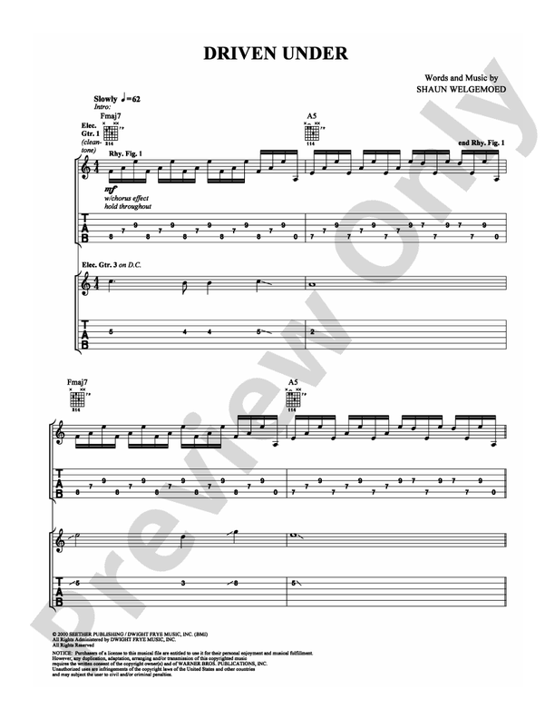 Driven Under - Guitar TAB (Digital Download)