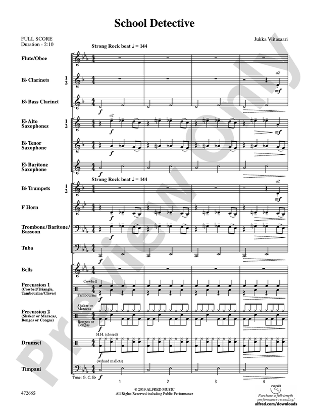 School Detective - Concert Band Conductor Score & Parts (Digital Download)