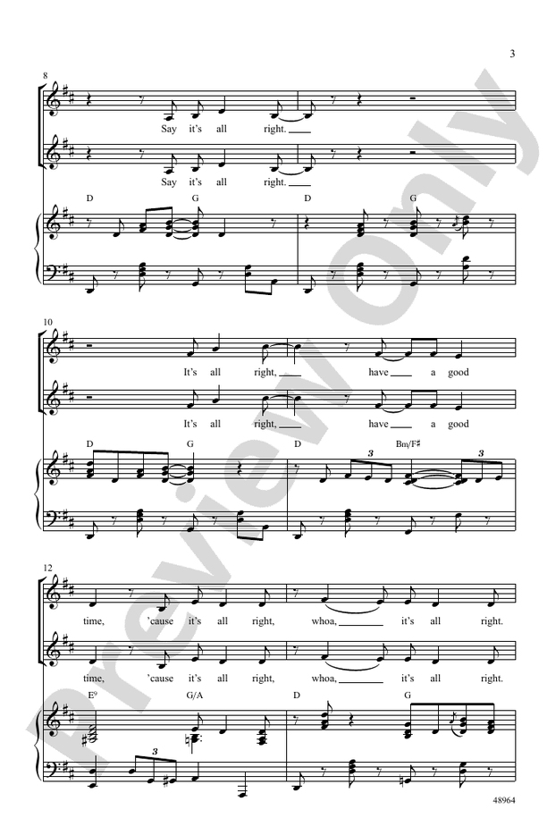 It's All Right – 2-Part/SSA Choral Octavo (Digital Download)