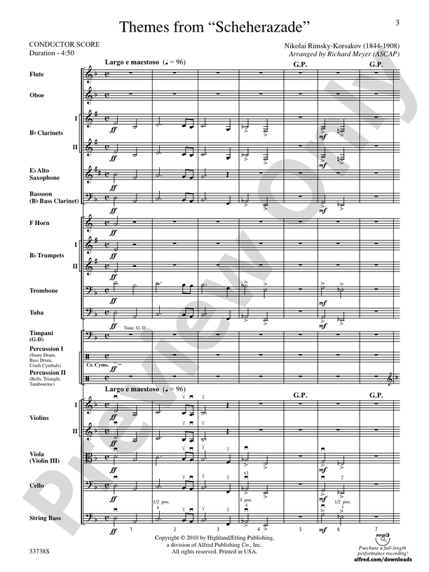 Themes from Scheherazade – Full Orchestra Conductor Score & Parts (Digital Download)
