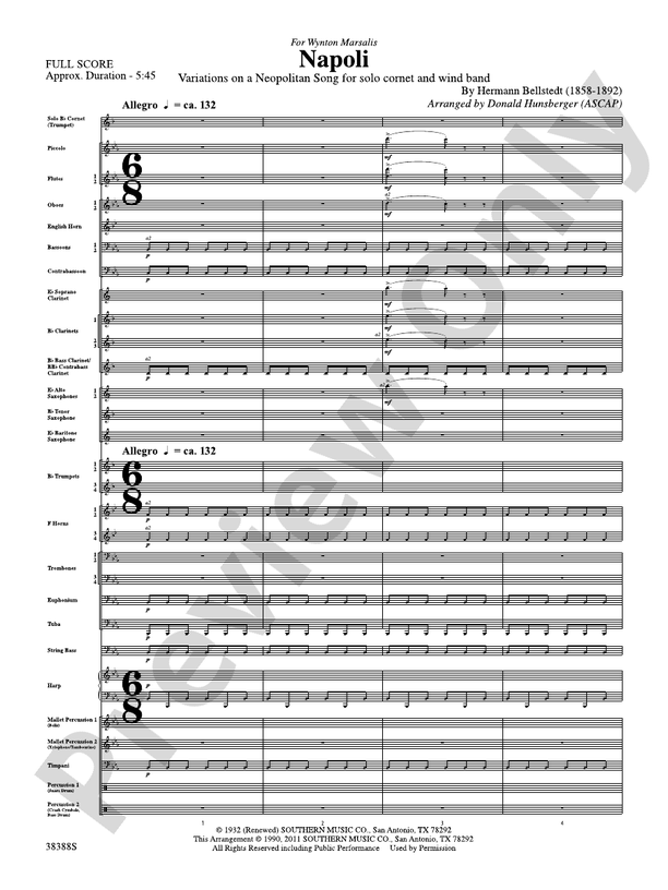 Napoli - Concert Band Conductor Score & Parts (Digital Download)