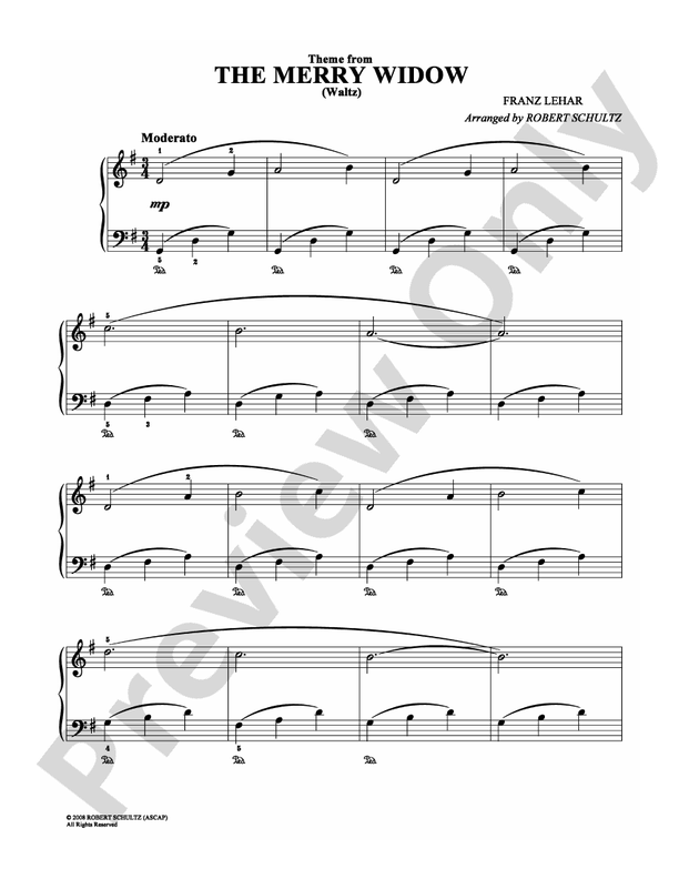 Lehar - The Merry Widow - Easy Piano (Digital Download)