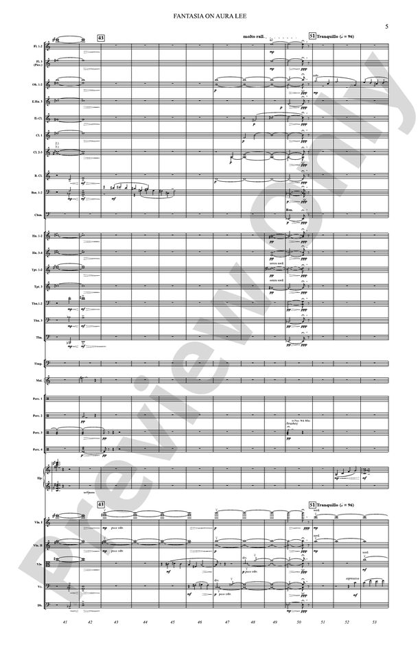 Fantasia on Aura Lee – Full Orchestra Conductor Score & Parts (Digital Download)