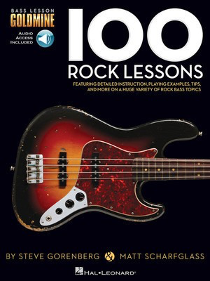 100 Rock Lessons - Bass Lesson Goldmine Series - Bass Guitar Hal Leonard Bass TAB Sftcvr/Online Audio