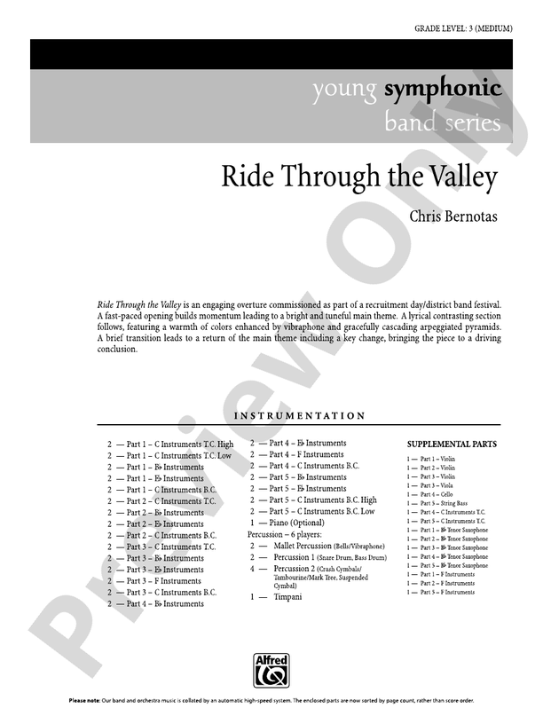 Ride Through the Valley (Flexible Arrangement) - Concert Band Conductor Score & Parts (Digital Download)