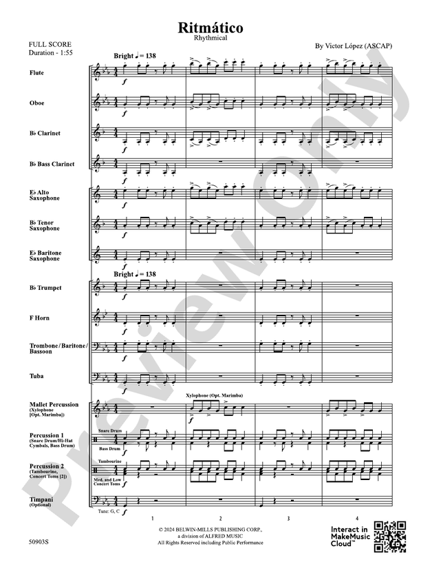 Ritmático – Concert Band Conductor Score & Parts (Digital Download)