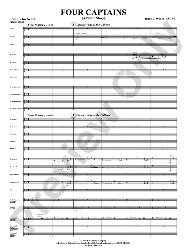 Four Captains (A Pirate Story) - Concert Band Conductor Score & Parts(Digital Download)