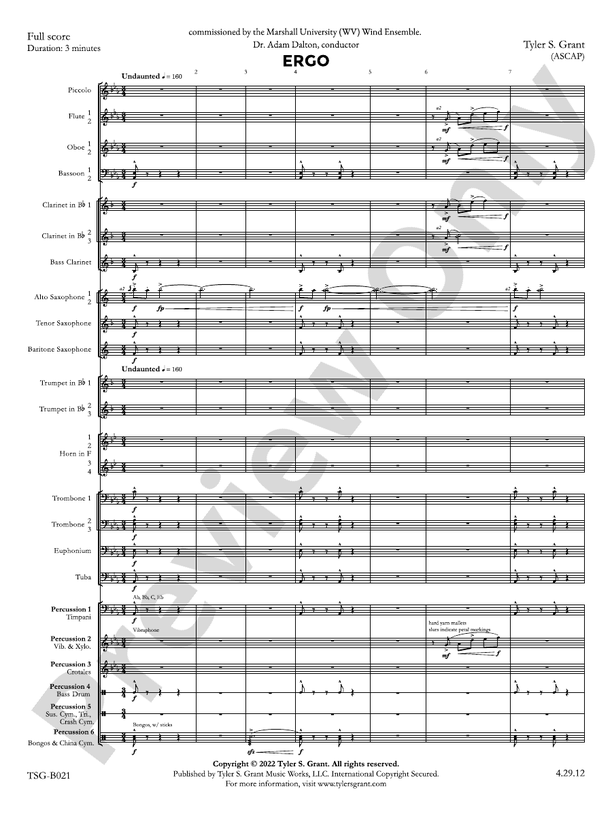 Ergo - Concert Band Conductor Score & Parts (Digital Download)