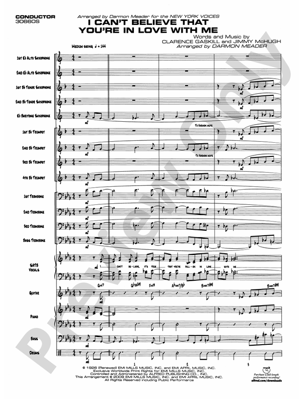 I Can't Believe That You're in Love with Me - Jazz Ensemble Conductor Score & Parts (Digital Download)