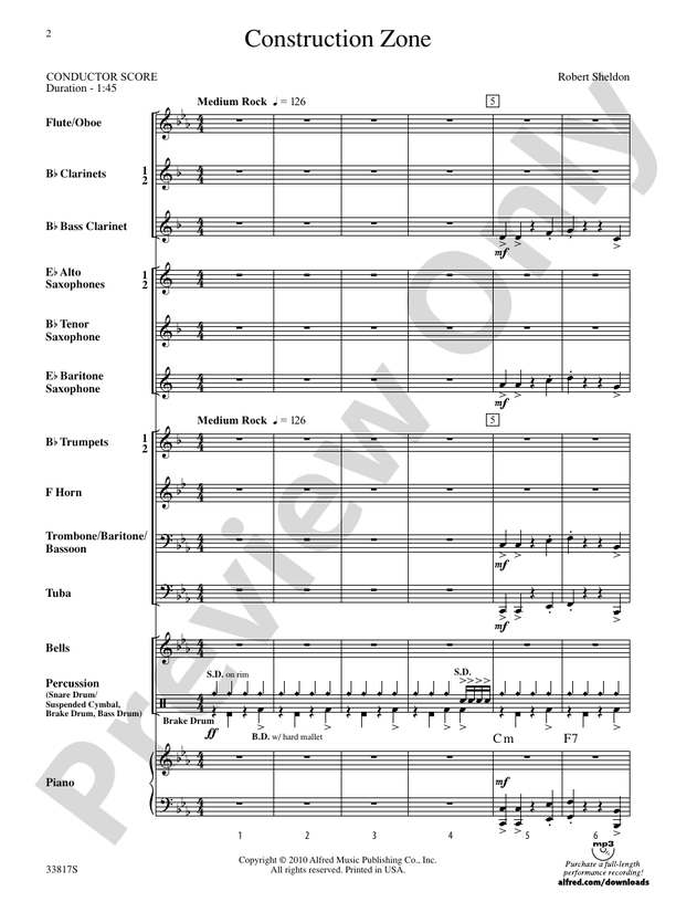 Construction Zone - Concert Band Conductor Score & Parts (Digital Download)