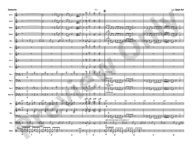 Lil' Green Nut – Jazz Ensemble Conductor Score & Parts (Digital Download)