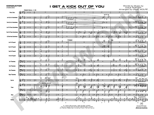 I Get a Kick Out of You (Grade 3.5) - Jazz Ensemble Conductor Score & Parts(Digital Download)