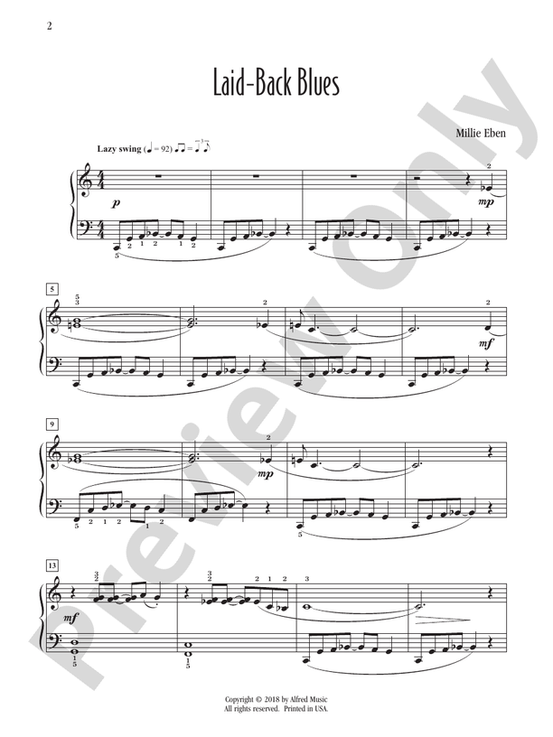 Laid-Back Blues - Piano (Digital Download)